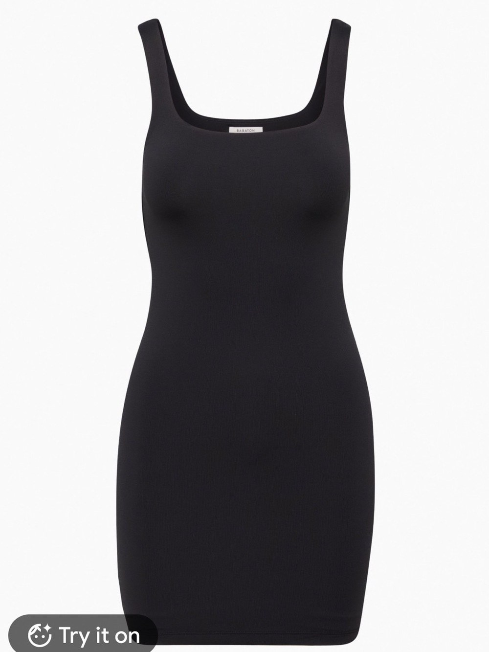 Babaton Aritzia contour Black Square-Neck Mini Dress medium
